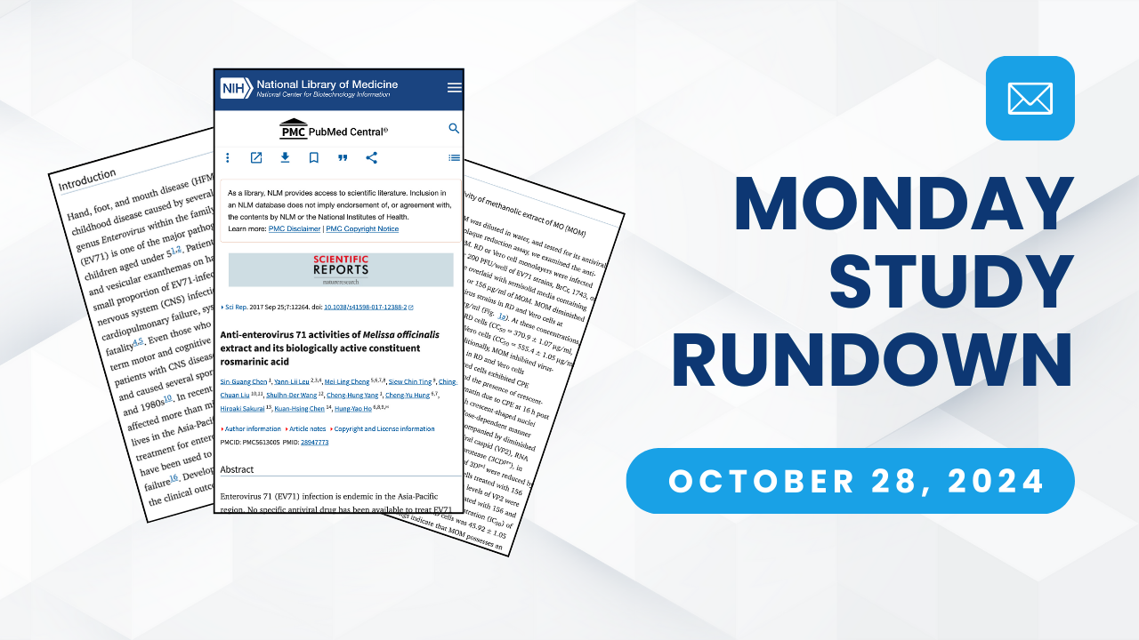 Monday Study Rundown October 28