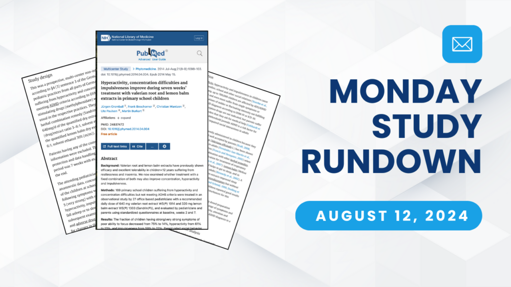 Monday Study Rundown August 12