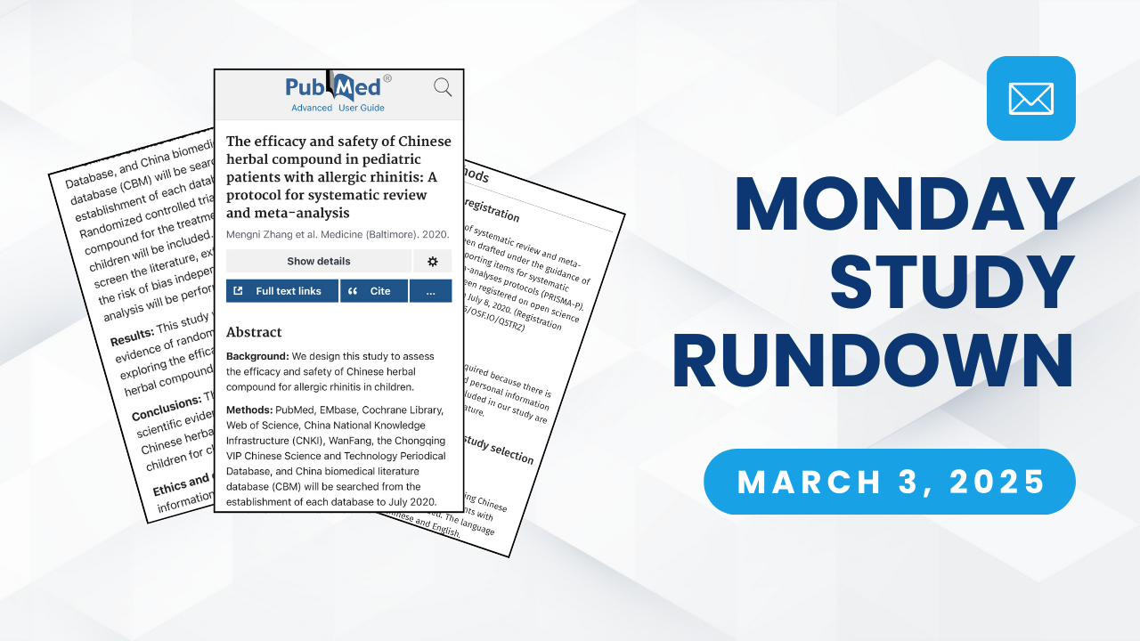 Monday Study Rundown cover